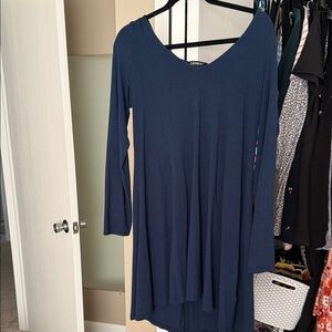 Express Deep Blue Long Sleeve Dress